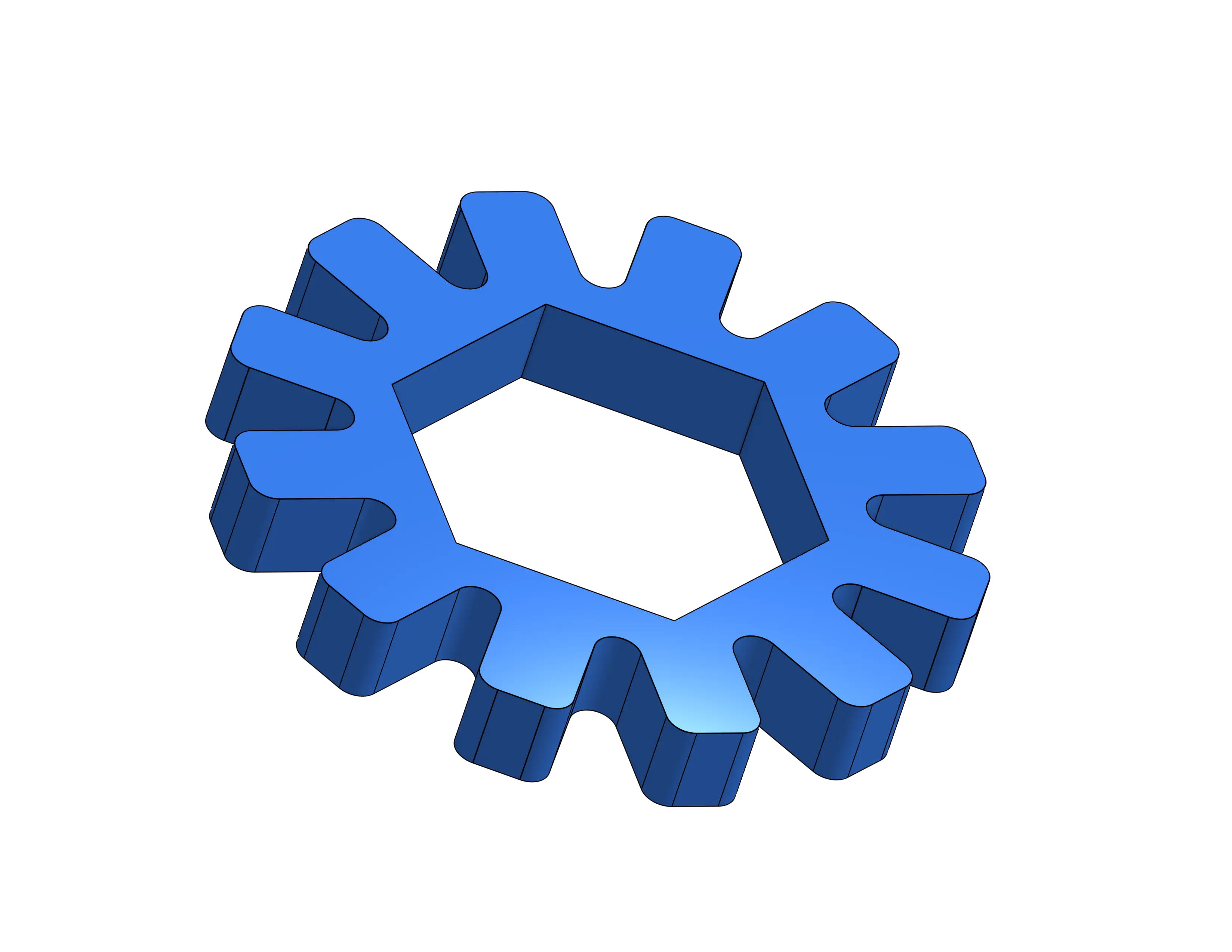 1/2 in hex steel insert for printed hub